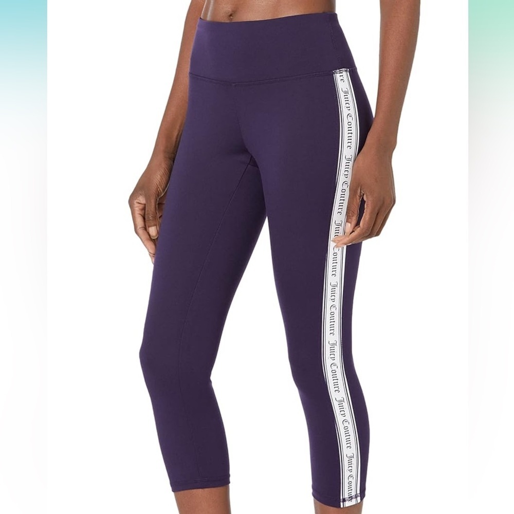 Juicy Couture Women's Logo Side Panel Crop Legging Navy